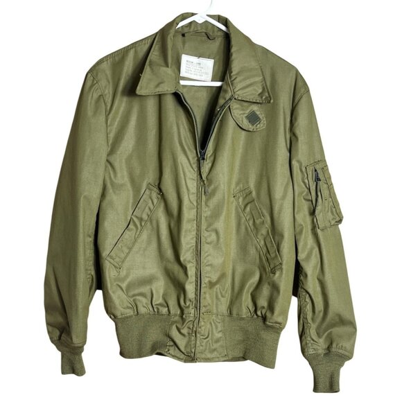 NOS US Military Flyers Lightweight Jacket 1976 Vintage Bomber M-Long - Picture 1 of 9
